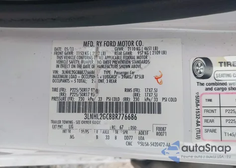 2011 Lincoln Mkz из США, поврежденный, VIN 3LNHL2GC8BR776686